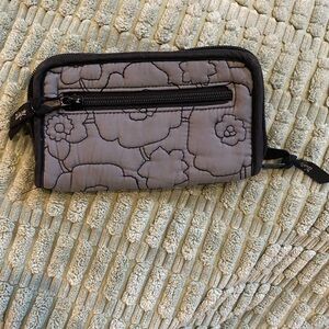 Thirty One Gray & Black Quilted Poppy Wallet